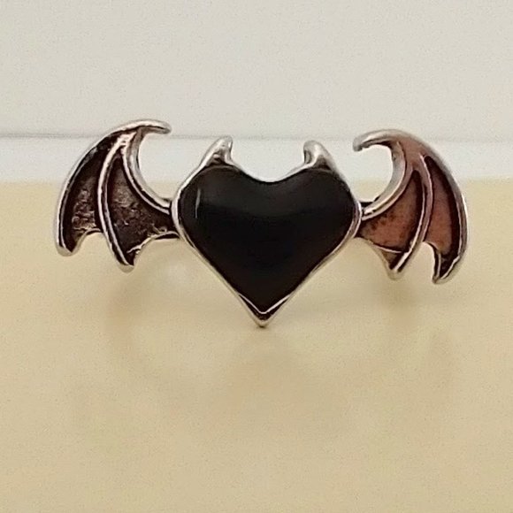 Gothic Black Soul Ring Size 6.75 - Picture 1 of 8